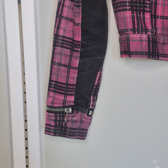 Lip Service Plaid Pink and Black Women's Jacket - Picture 5 of 15